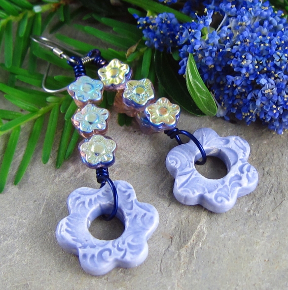 ceramic flower earrings